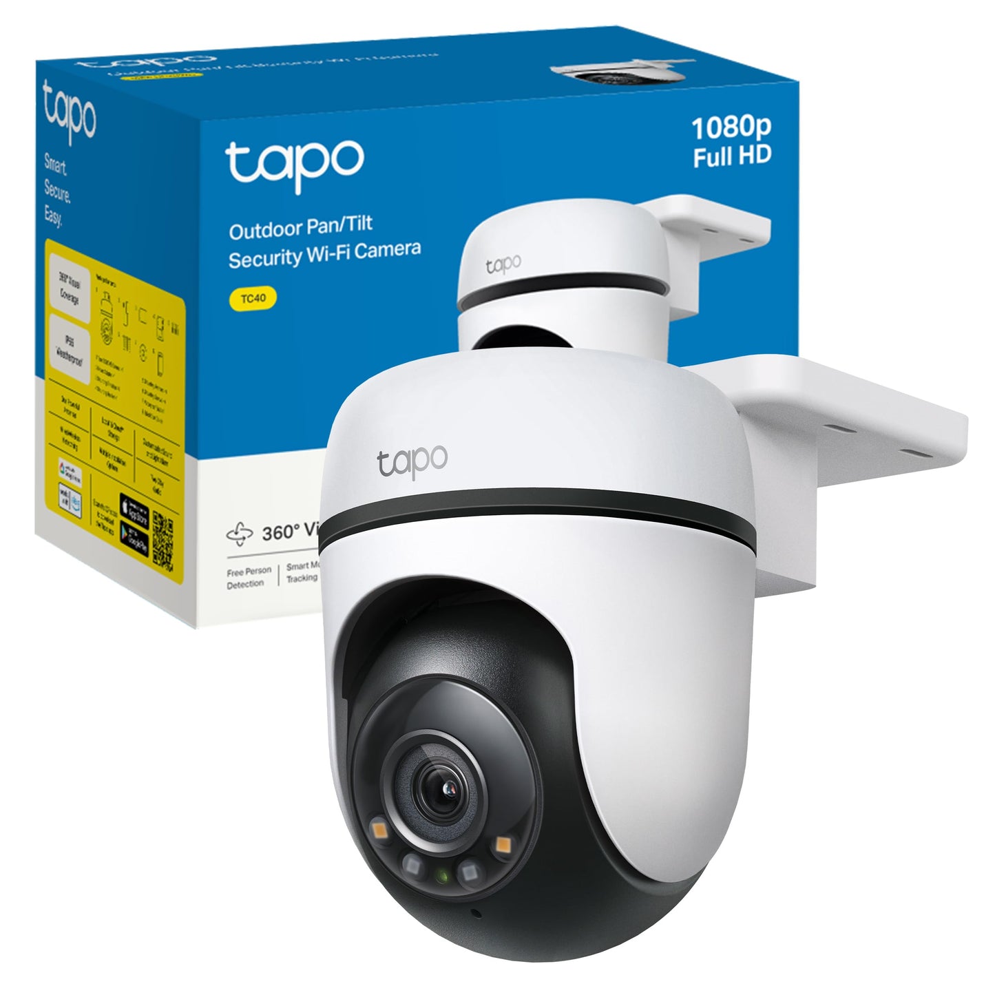 Tapo C500 Cámara inteligente 2MP 1080P Full HD para exteriores con Wifi, audio bidireccional, cobertura de 360 grados, visión nocturna, compatible con Alexa y Google Assistant
