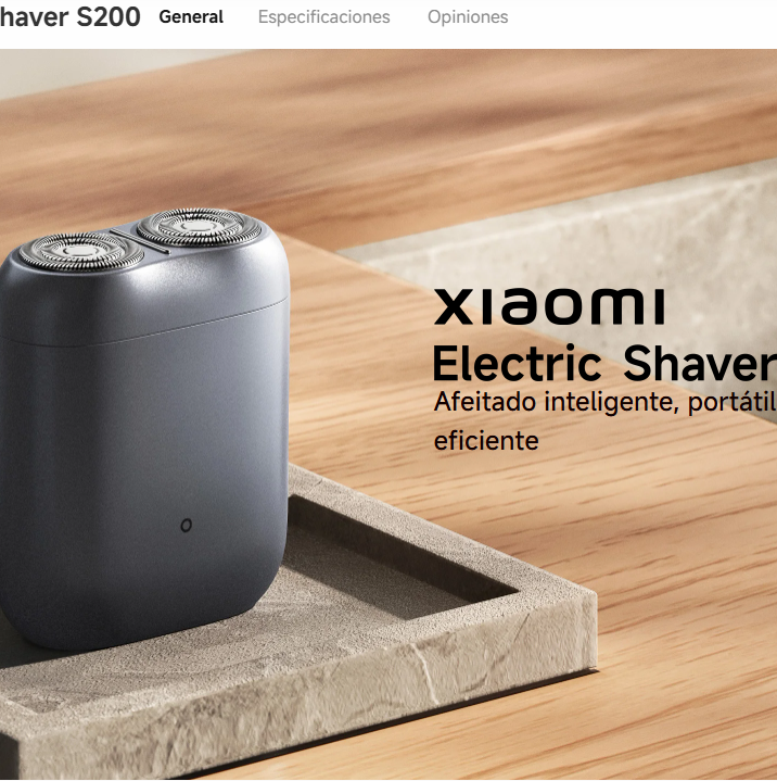 Afeitadora Xiaomi Electric Shaver S200 plata con control inteligente que activa automáticamente el motor al entrar en contacto con la piel