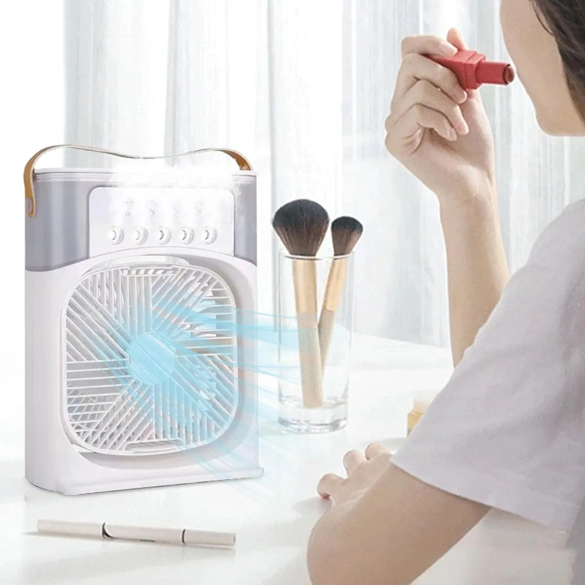 Mini Ventilador Cooling Fan Humificador Usb Evaporador Blanco (Pago Contra Entrega Envio Gratis)