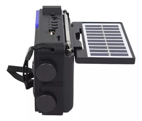 RADIO PORTÁTIL 8 BANDAS AM/FM/SW PANEL SOLAR, USB Y LUZ Tecnolab