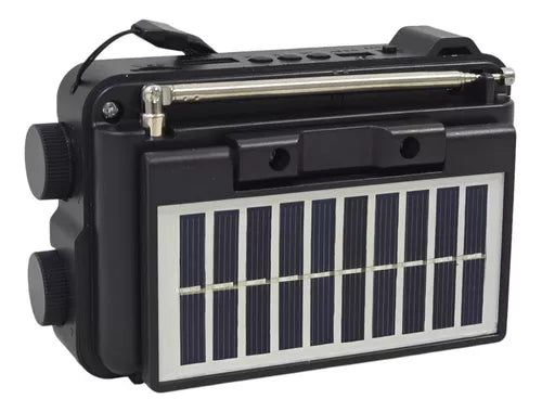 RADIO PORTÁTIL 8 BANDAS AM/FM/SW PANEL SOLAR, USB Y LUZ Tecnolab