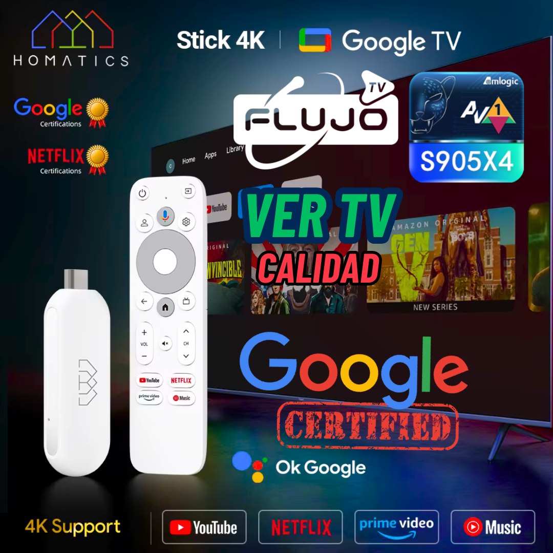 7-TV Box Android Mecool HOMATICS 4K TV Stick Netflix Certificación Google 2GB LPDDR4 32G ROM Amlogic S905Y4