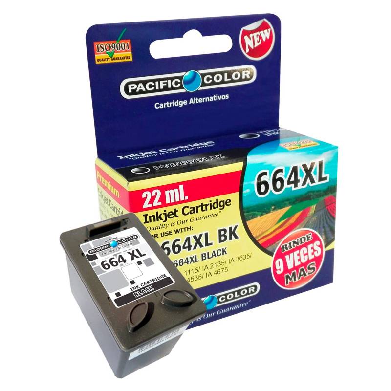 Tinta Hp 664 Xl Negro 22ml Alternativa Pacific C