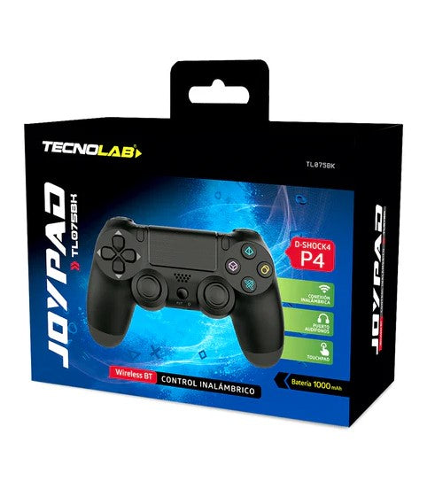 Joystick Gamepad TecnolabPlayStation 4 y PCMultiplataforma Bluetooth Black