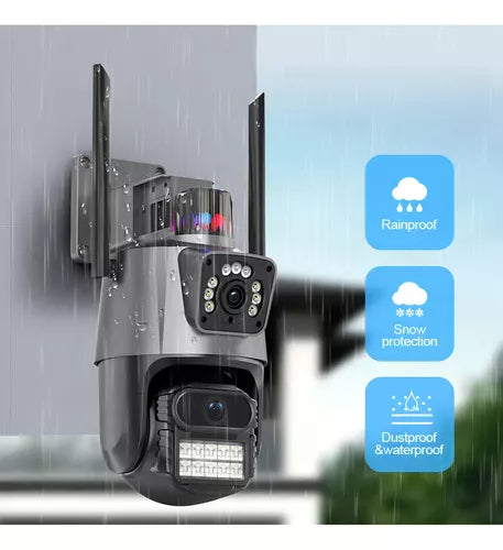 Cámara Domo Wifi Doble Lente  Con Alarma