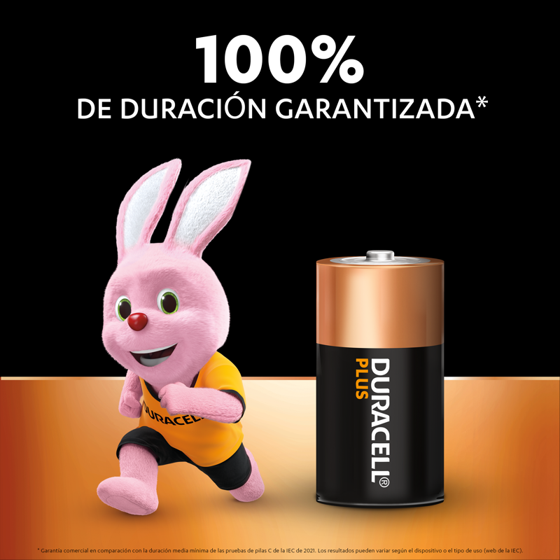 Pila Duracell Tipo C, (2 Pilas, Batería Grande, Dura Más)