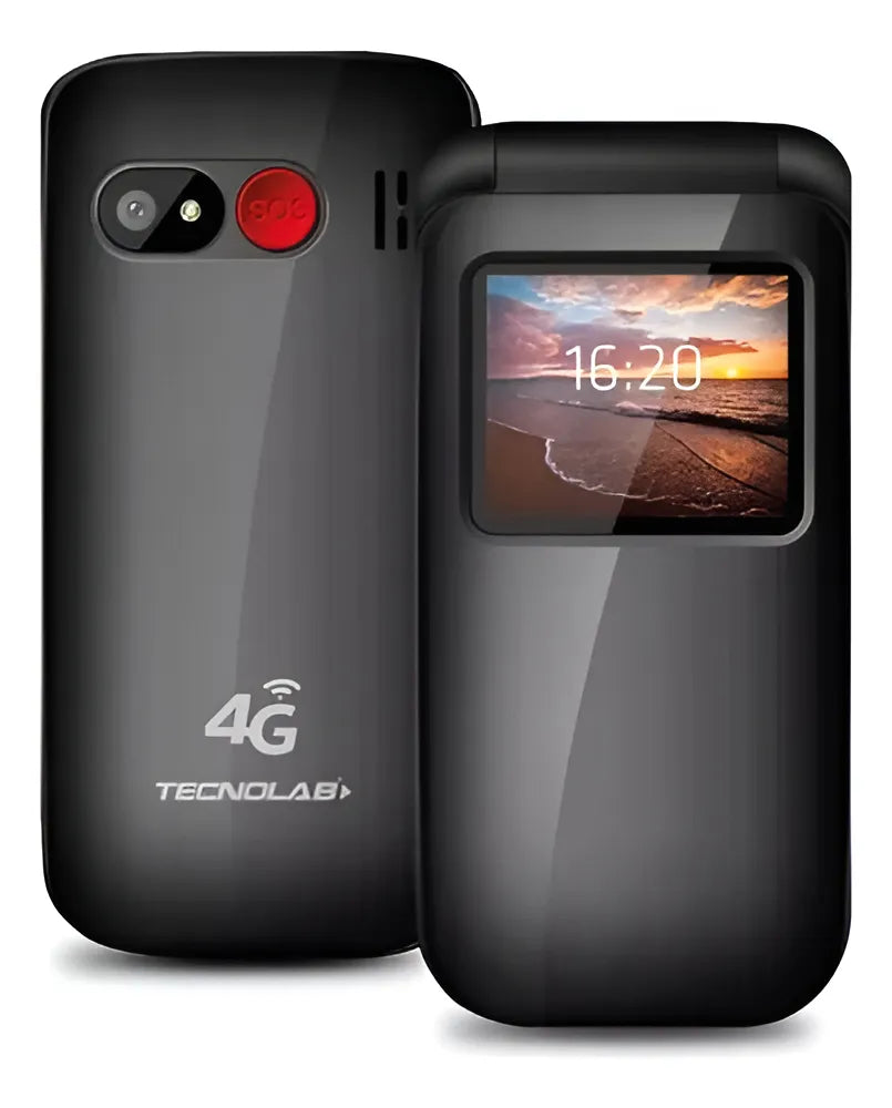 Teléfono Senior Tecnolab 4g Adulto Mayor Almej Azul, Rojo Tl456