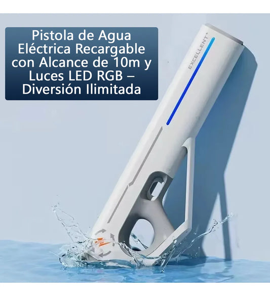 Pistola De Agua Electrica Con Luces Potente Chorro De Agua