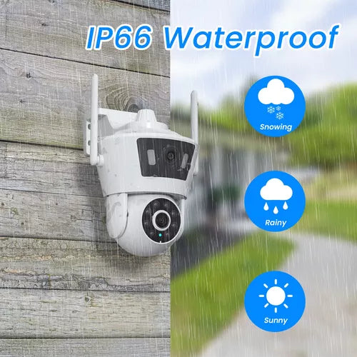 Cámara De Seguridad Wifi Ip 4mp De Doble Visión