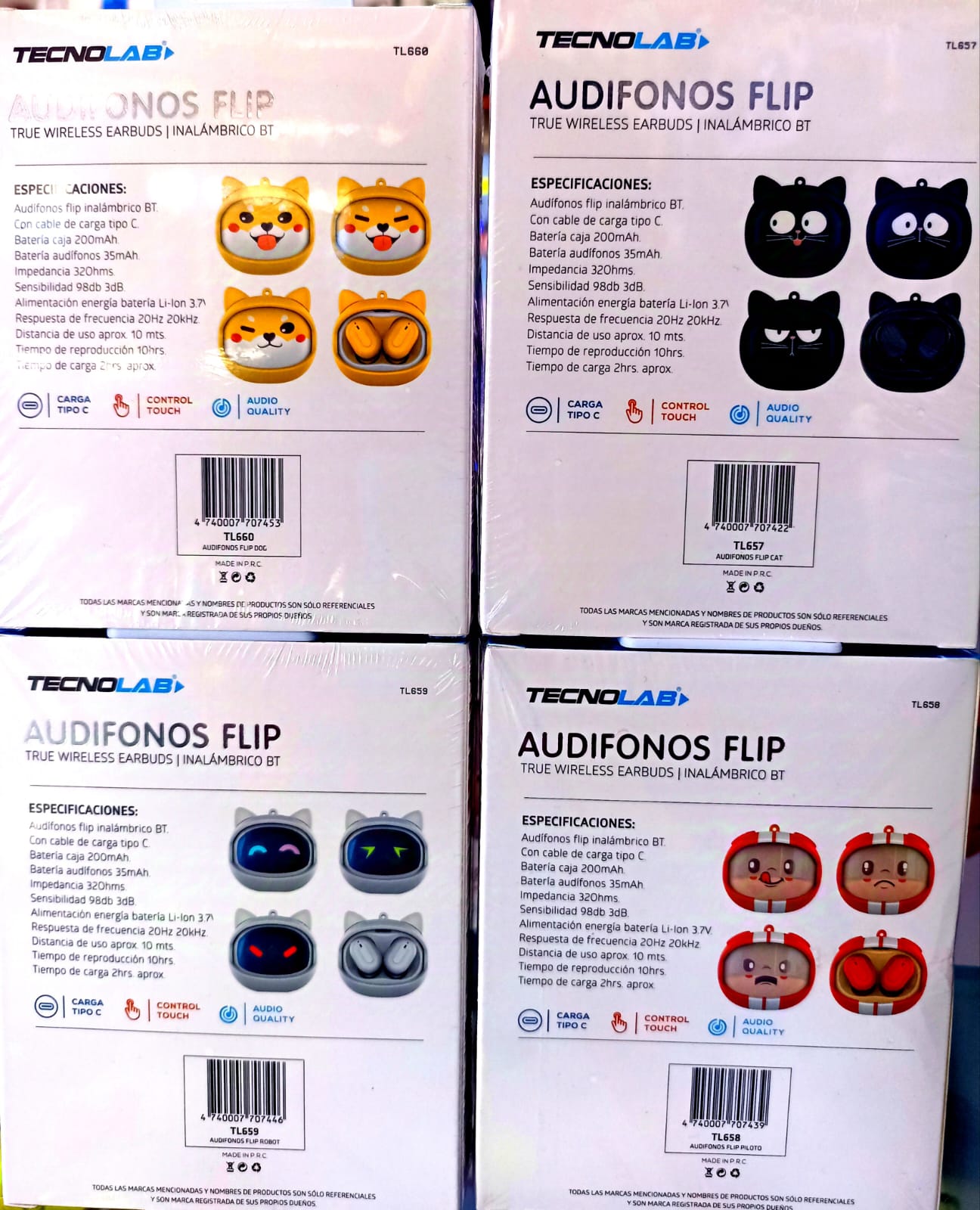Audifono Bluetooth Flip Figuras Tecnolab