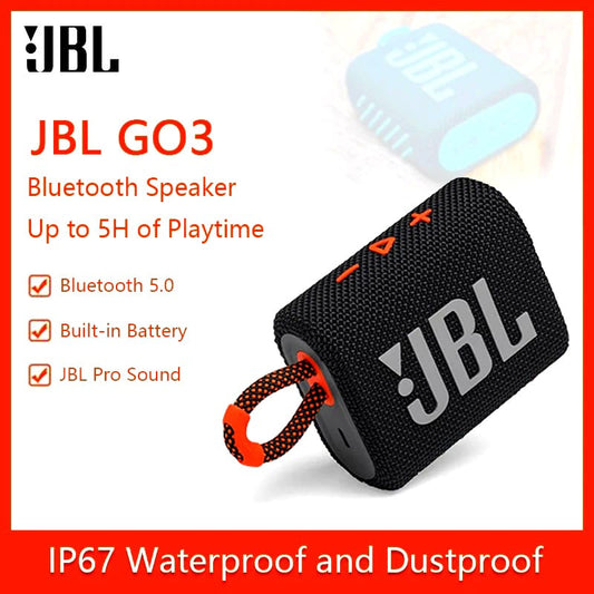 JBL GO3 Speaker Wireless Bluetooth Speaker Built-in Battery/Waterproof/Powerful Bass 