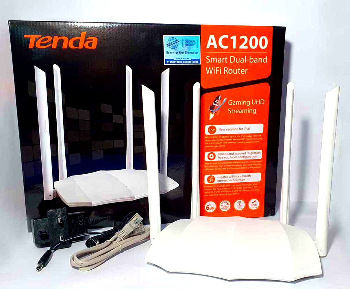 Router Tenda Extensor De Señal Wifi Tenda Ac5 Cuatro Antenas 1200 Mbps Color Blanco