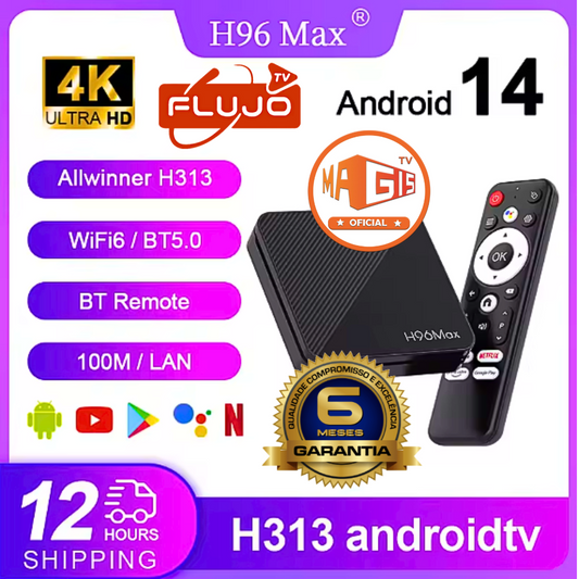 2-Tv Box Android 14 Procesador H96 Max H313 Wifi6 BT