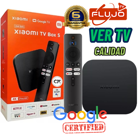 6-TV Box Android Xiaomi Mi Tv Box S 2nd Control De Voz 4k 8gb Con 2gb De Memoria Ram