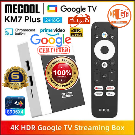 7-TV Box CERTIFICADO Android Mecool Km7 Plus Google Tv