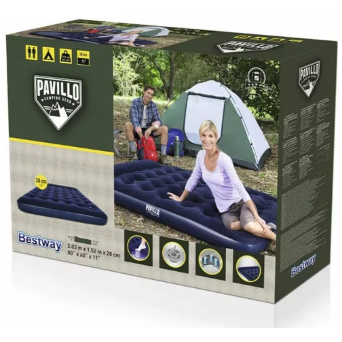 Cama Inflable Camping Individual (Pago contra entrega, Envio Gratis)