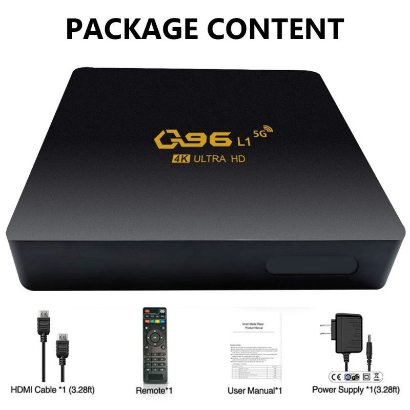 0-TV BOX Q96 ANDROID TV Soporta hasta 4K Ultra HD